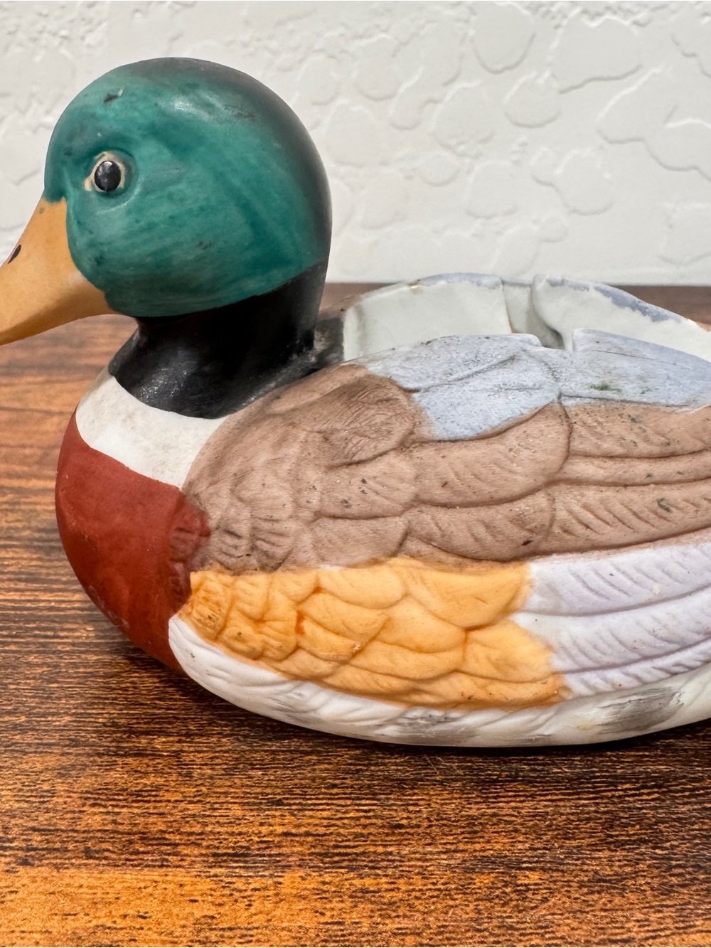 Vintage Mallard Duck Ceramic Tape Dispenser 6” Outdoor Decoy Home Office - Picture 3 of 9